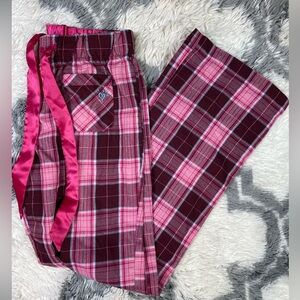Justice Pants Girls Large Sleep Pink Plush Flame Resistant Sz 14